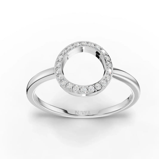 0.11CT Round Lab Diamond Halo Open Circle Fashion Ring