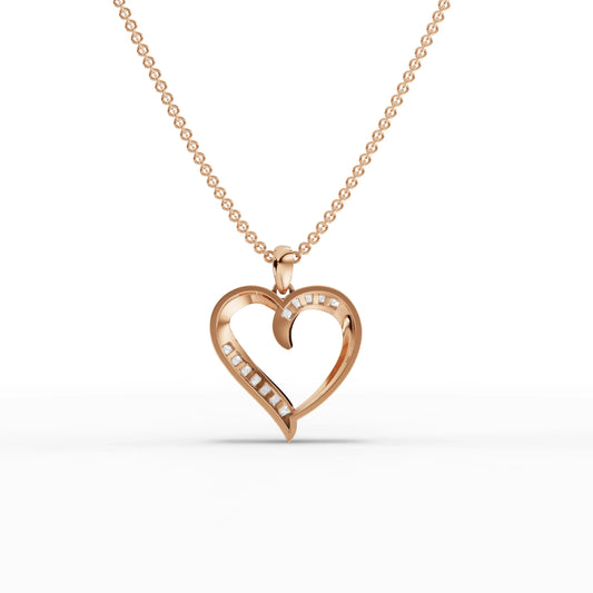 0.12CT Round Lab Diamond Heart Pendant