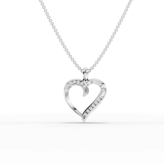 0.12CT Round Lab Diamond Heart Pendant