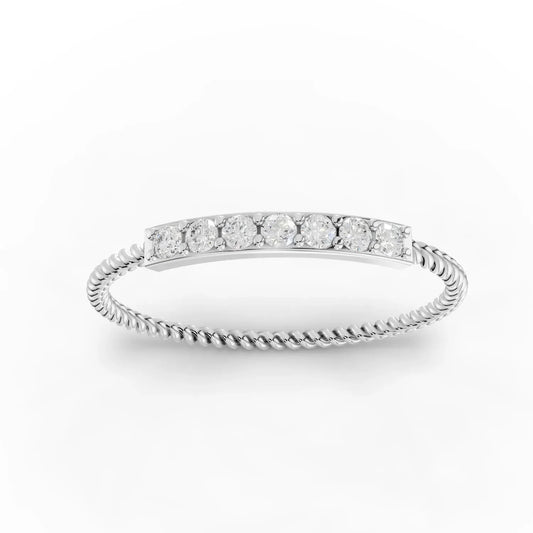 0.12CT Round Lab Diamond Twisted Band Fashion Ring