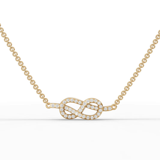 0.18CT Round Lab Diamond Infinity Chain Pendant