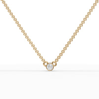 0.1CT Round Lab Diamond Bezel Set Solitaire Pendant