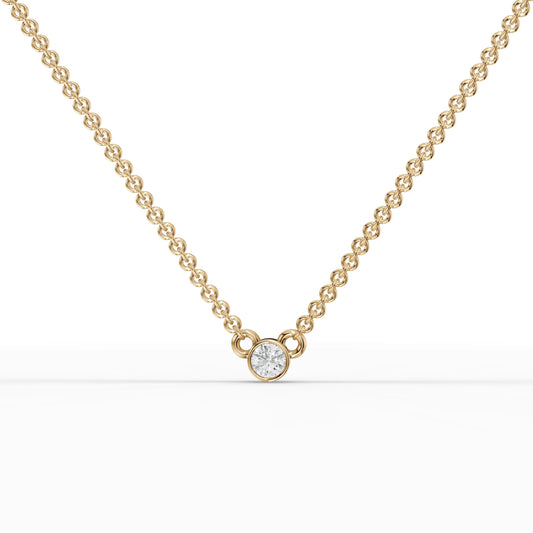 0.1CT Round Lab Diamond Bezel Set Solitaire Pendant