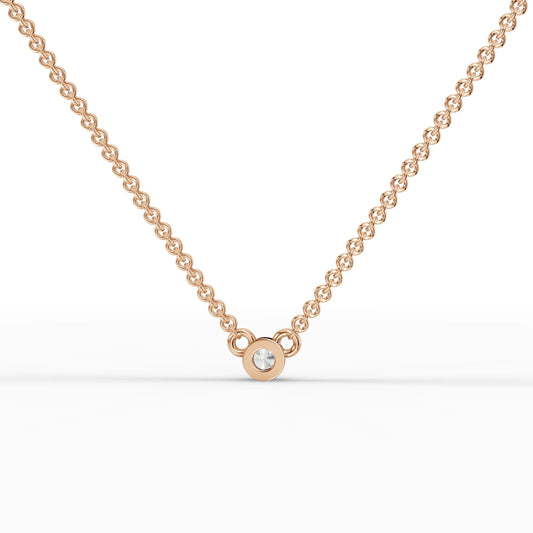 0.1CT Round Lab Diamond Bezel Set Solitaire Pendant