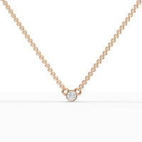 0.1CT Round Lab Diamond Bezel Set Solitaire Pendant