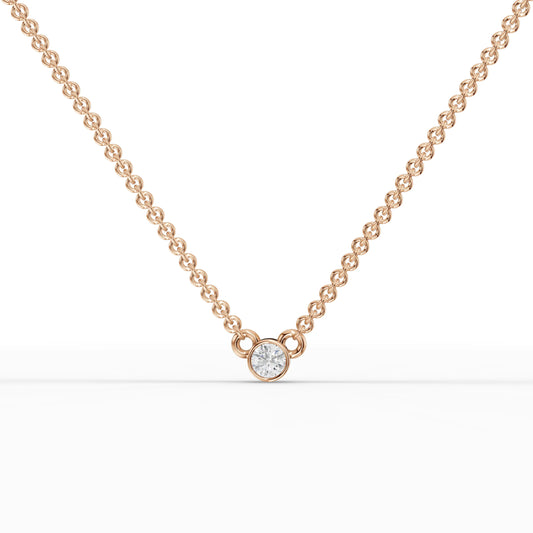0.1CT Round Lab Diamond Bezel Set Solitaire Pendant