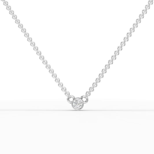 0.1CT Round Lab Diamond Bezel Set Solitaire Pendant