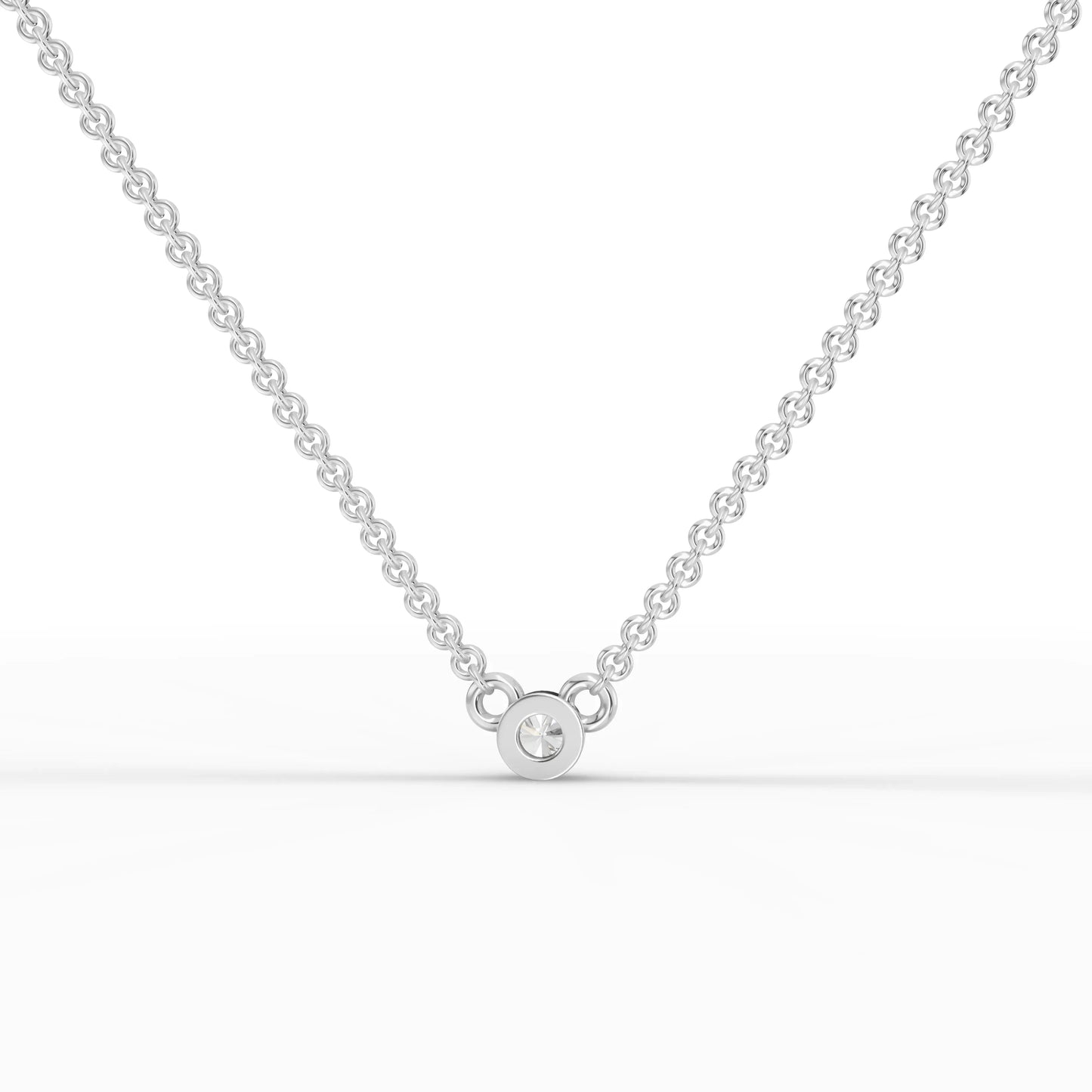 0.1CT Round Lab Diamond Bezel Set Solitaire Pendant