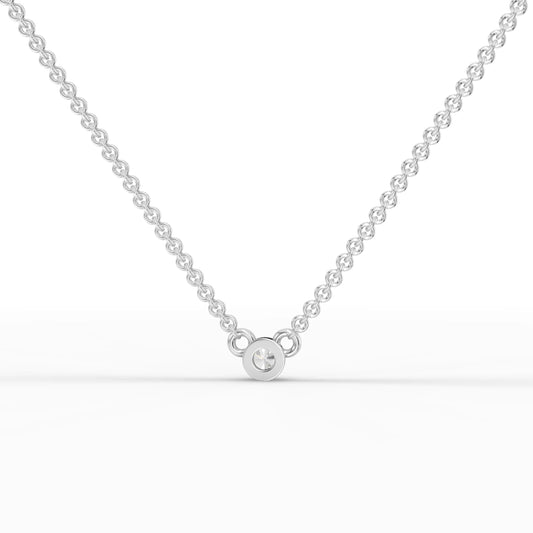 0.1CT Round Lab Diamond Bezel Set Solitaire Pendant