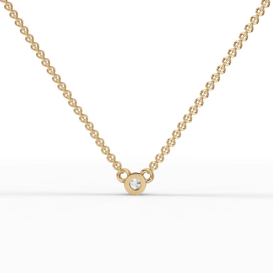 0.1CT Round Lab Diamond Bezel Set Solitaire Pendant