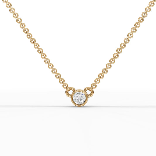 0.1CT Round Lab Diamond Solitaire Pendant