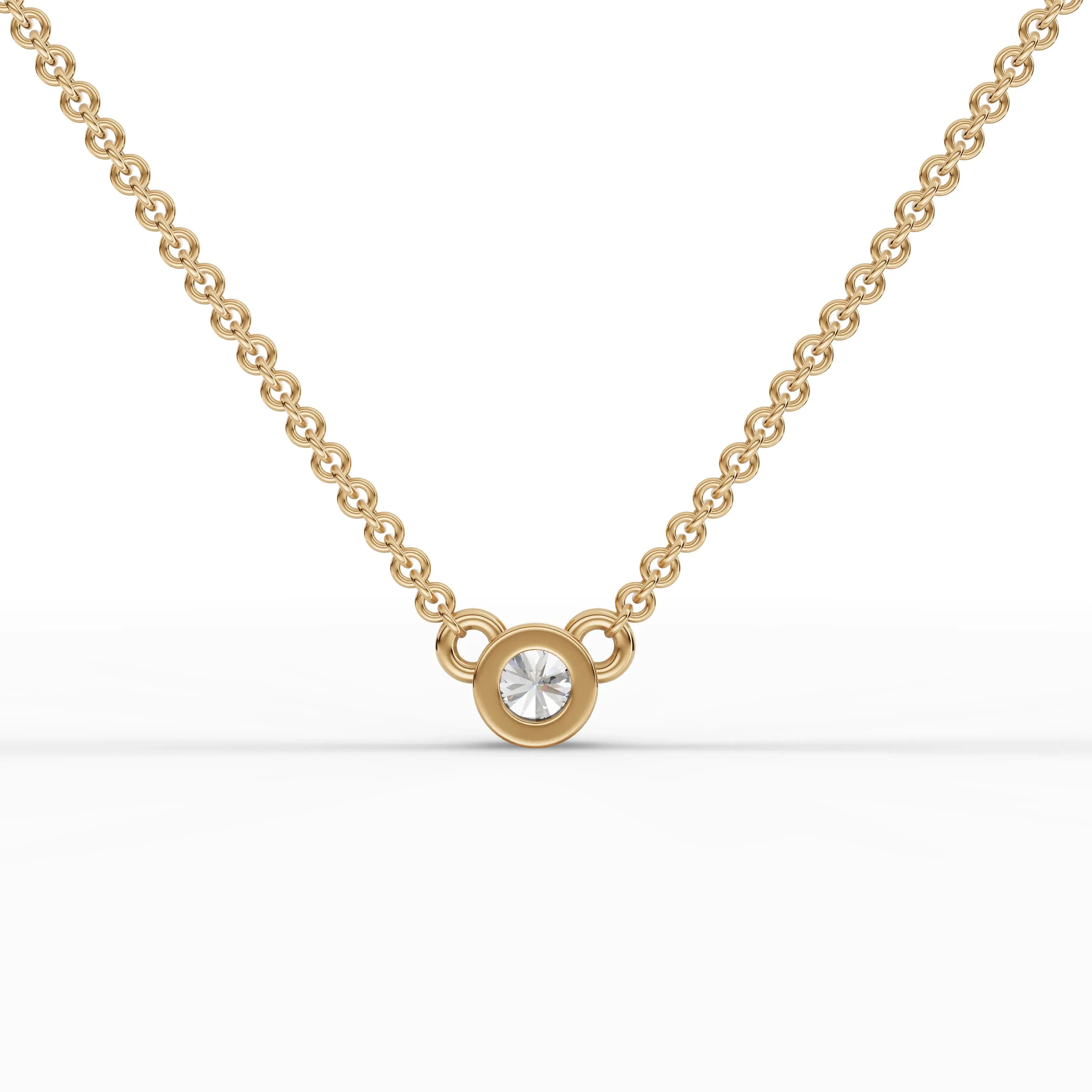0.1CT Round Lab Diamond Solitaire Pendant