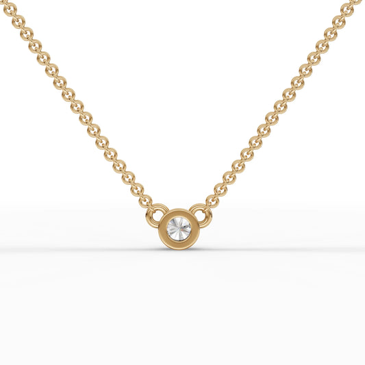 0.1CT Round Lab Diamond Solitaire Pendant