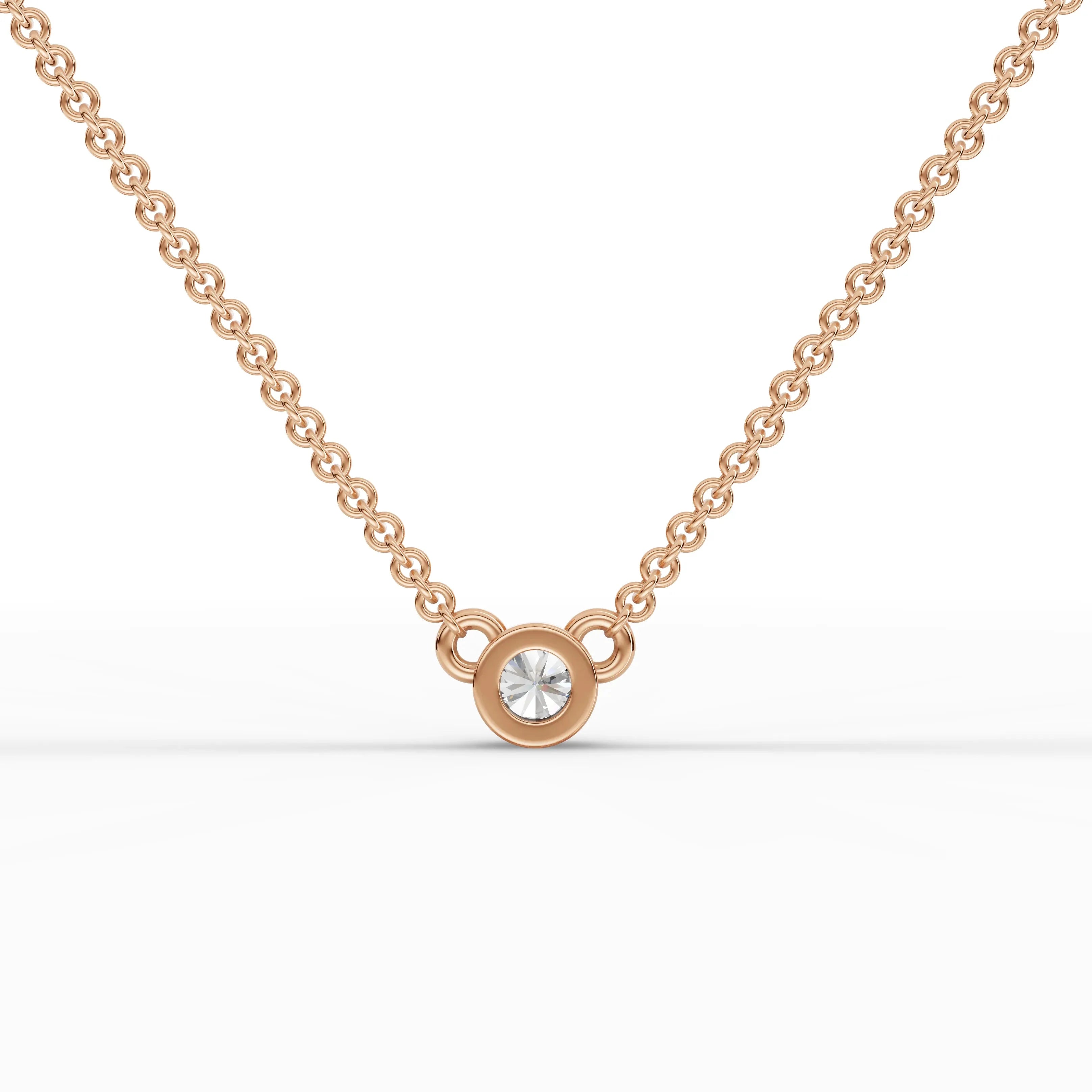 0.1CT Round Lab Diamond Solitaire Pendant