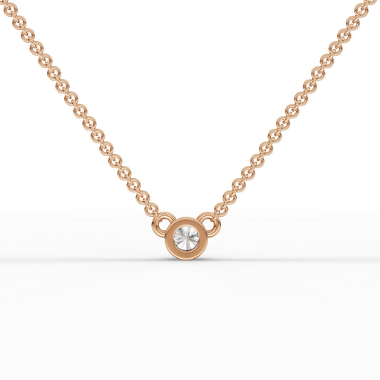 0.1CT Round Lab Diamond Solitaire Pendant