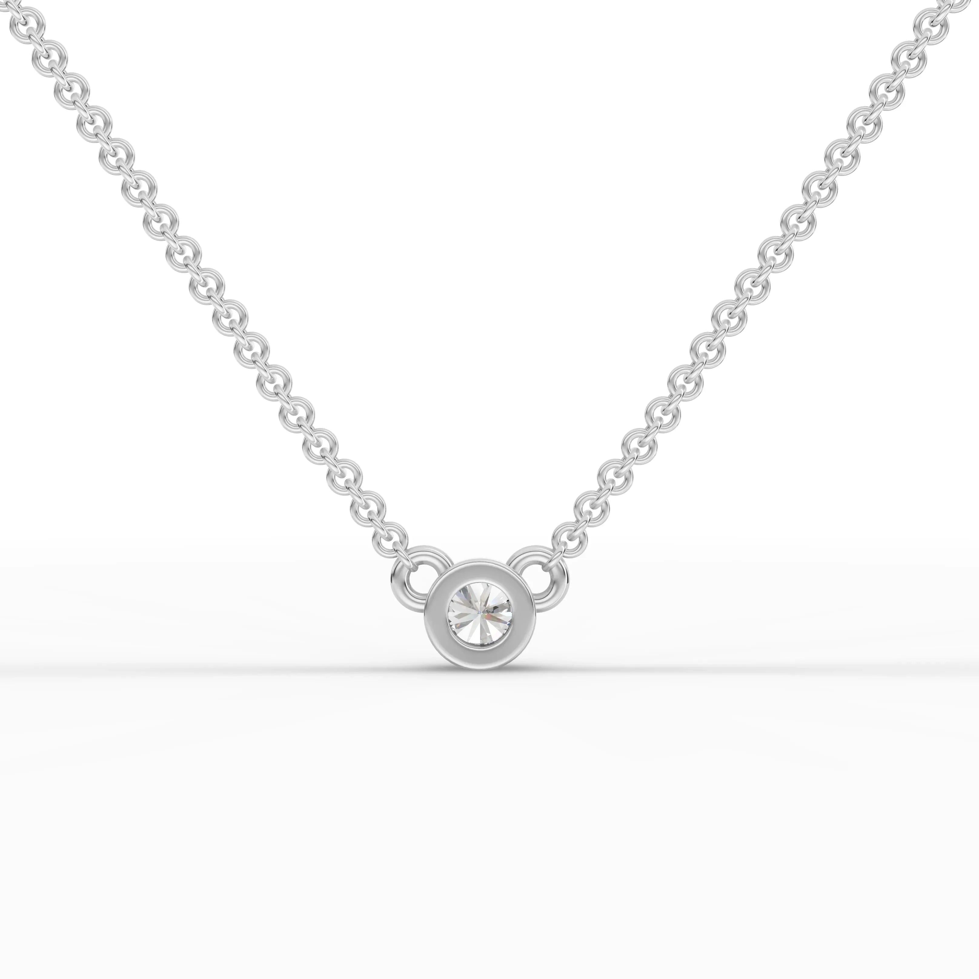 0.1CT Round Lab Diamond Solitaire Pendant