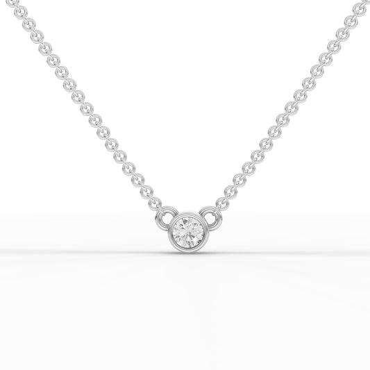 0.1CT Round Lab Diamond Solitaire Pendant