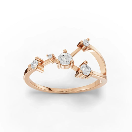 0.22CT Cancer Zodiac Round Lab Diamond Ring