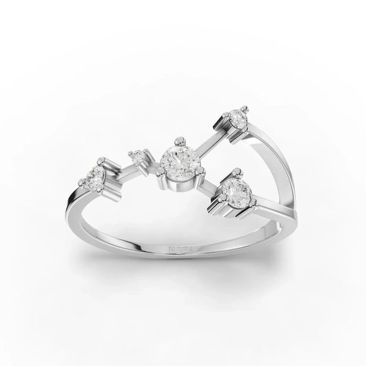 0.22CT Cancer Zodiac Round Lab Diamond Ring
