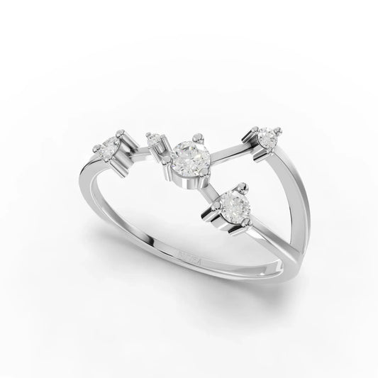 0.22CT Cancer Zodiac Round Lab Diamond Ring