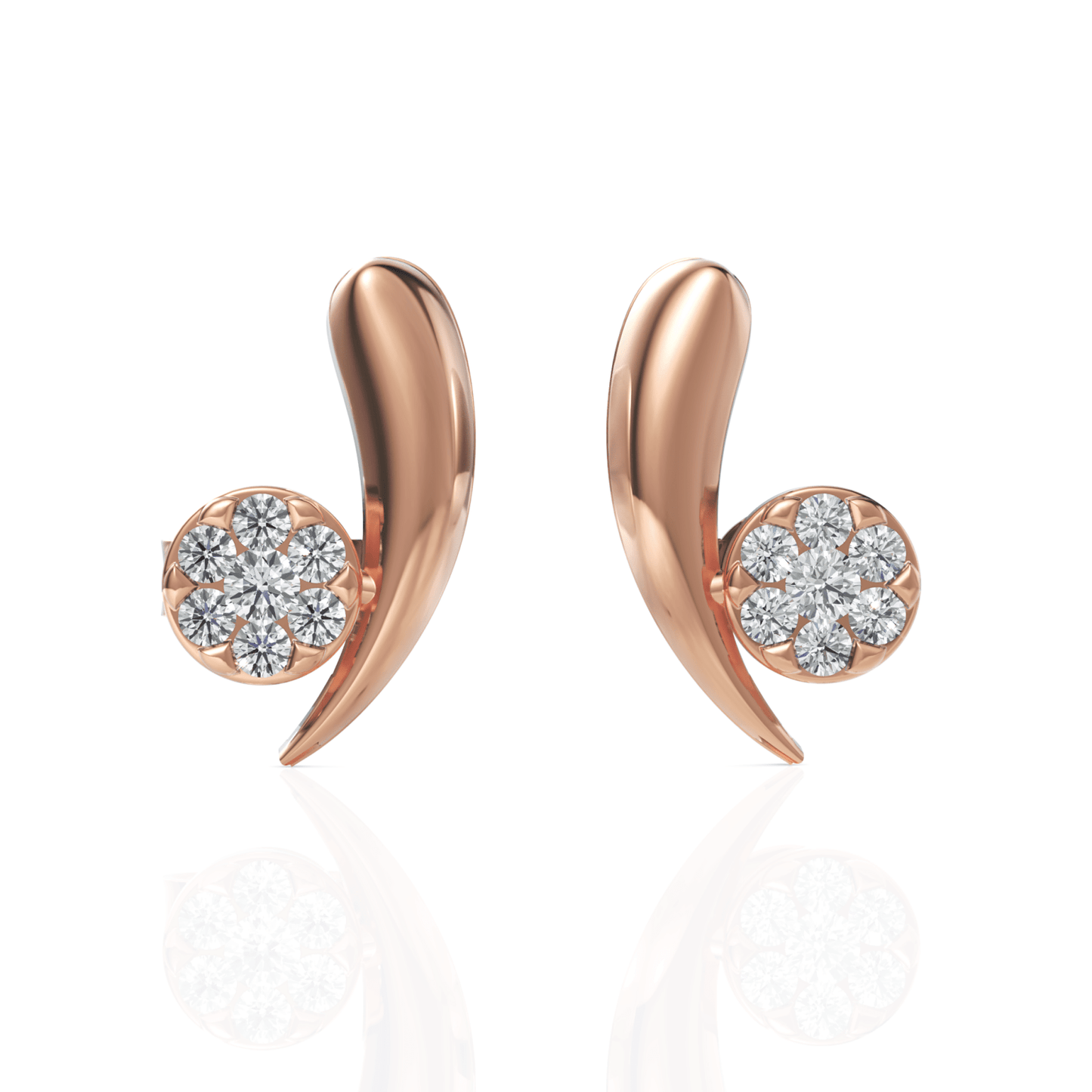 0.23CT Round Lab Diamond Twirl Earrings