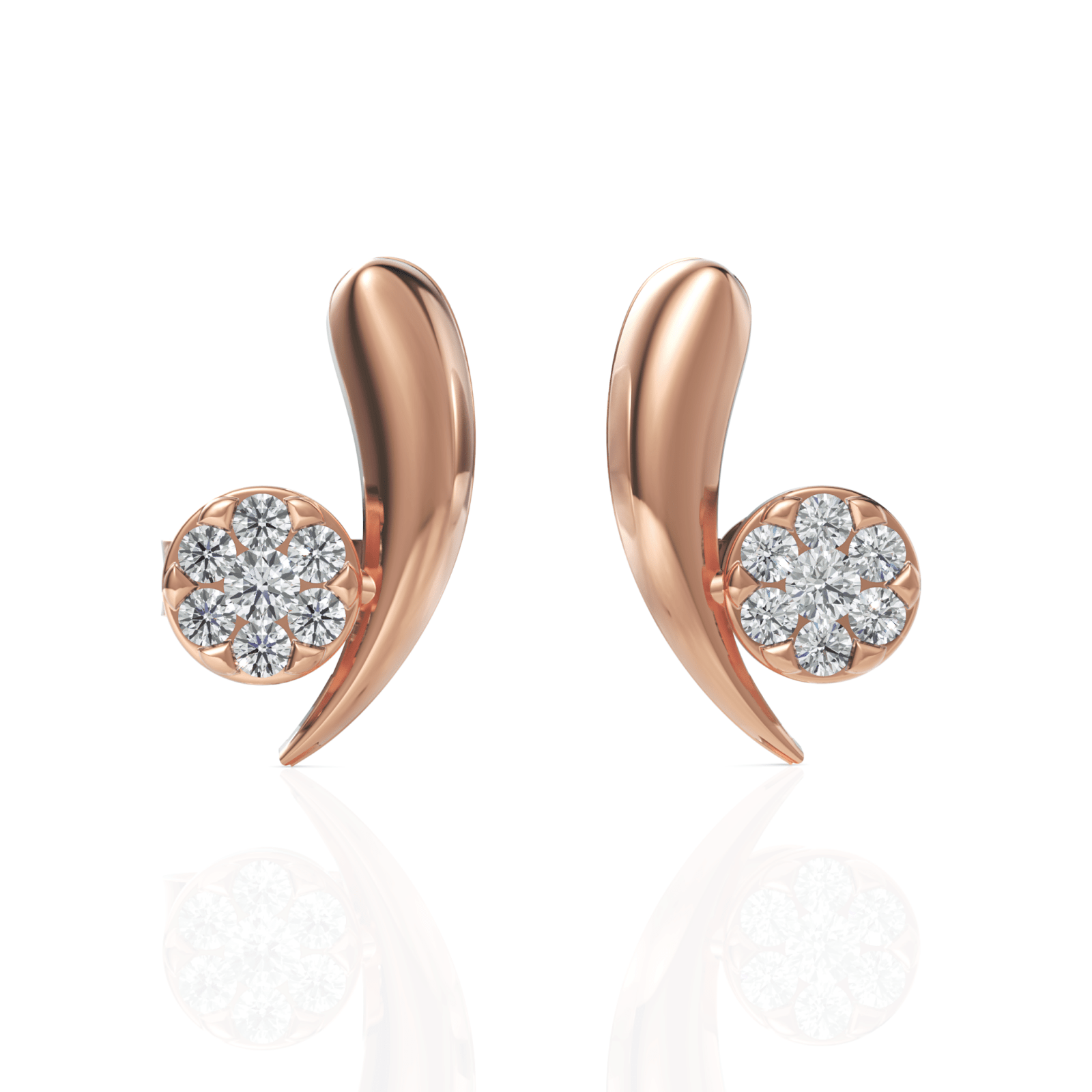 0.23CT Round Lab Diamond Twirl Earrings