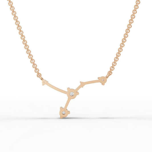 0.24CT Cancer Zodiac Round Lab Diamond Chain Pendant