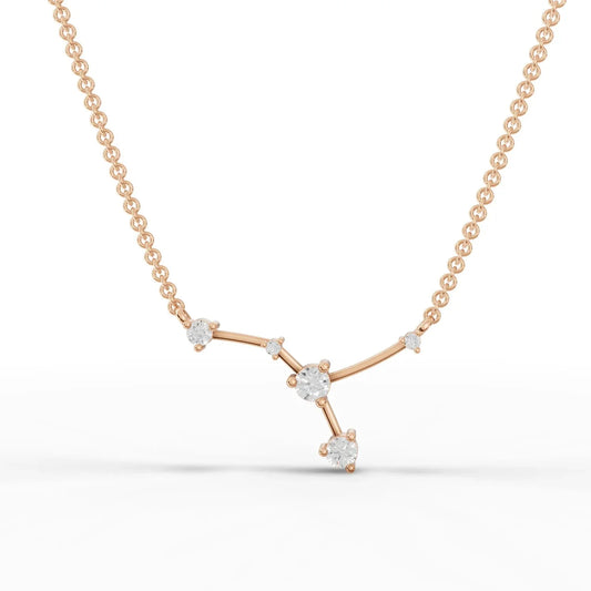 0.24CT Cancer Zodiac Round Lab Diamond Chain Pendant