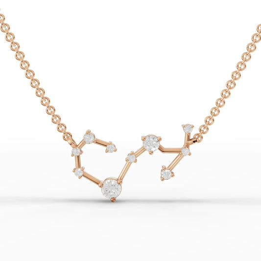 0.25CT Scorpio Zodiac Round Lab Diamond Chain Pendant
