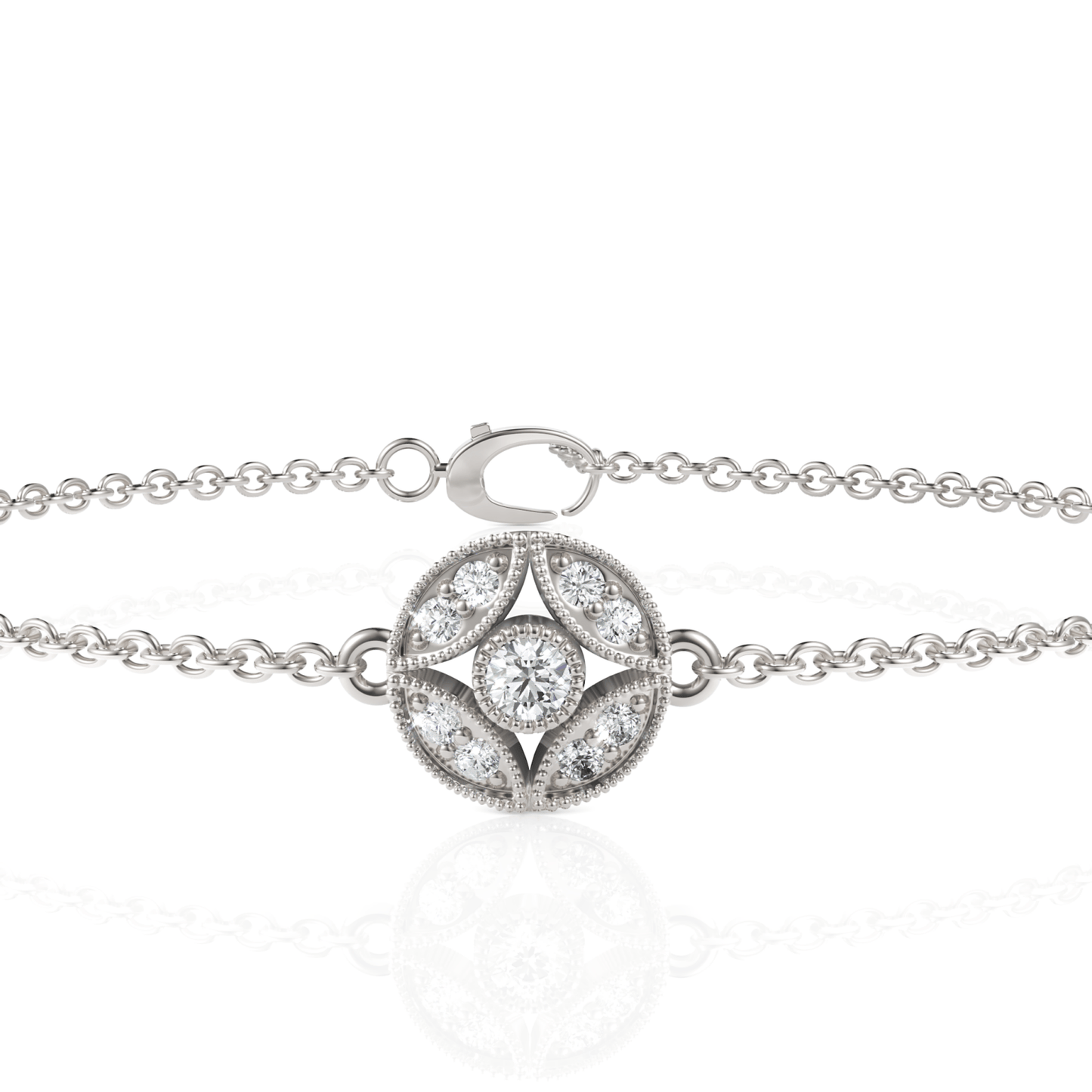 0.26CT Round Lab Diamond Medallion Bracelet