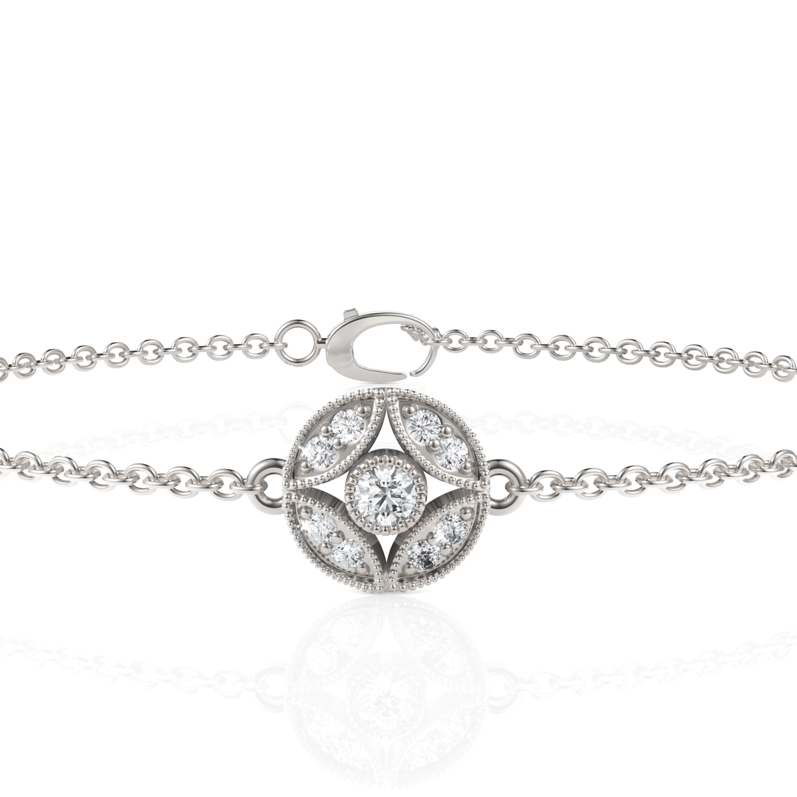 0.26CT Round Lab Diamond Medallion Bracelet