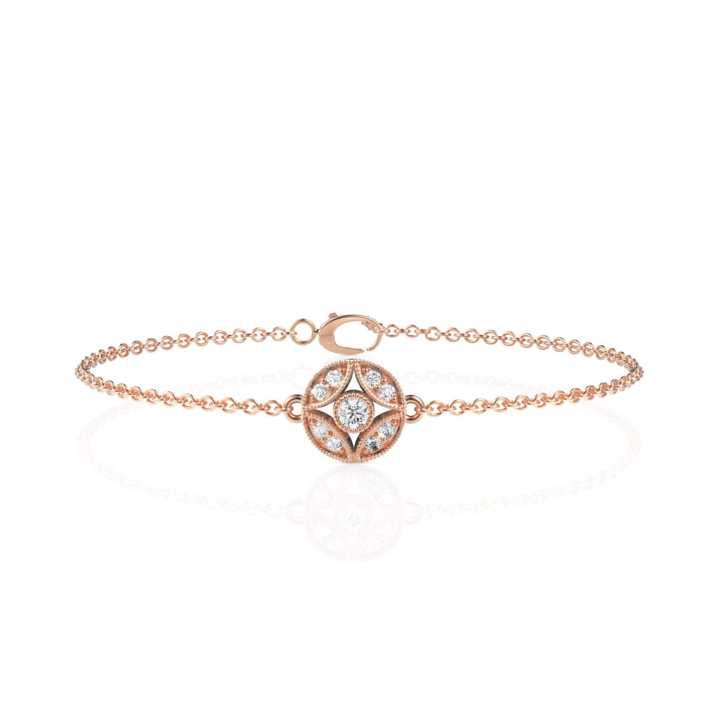 0.26CT Round Lab Diamond Medallion Bracelet