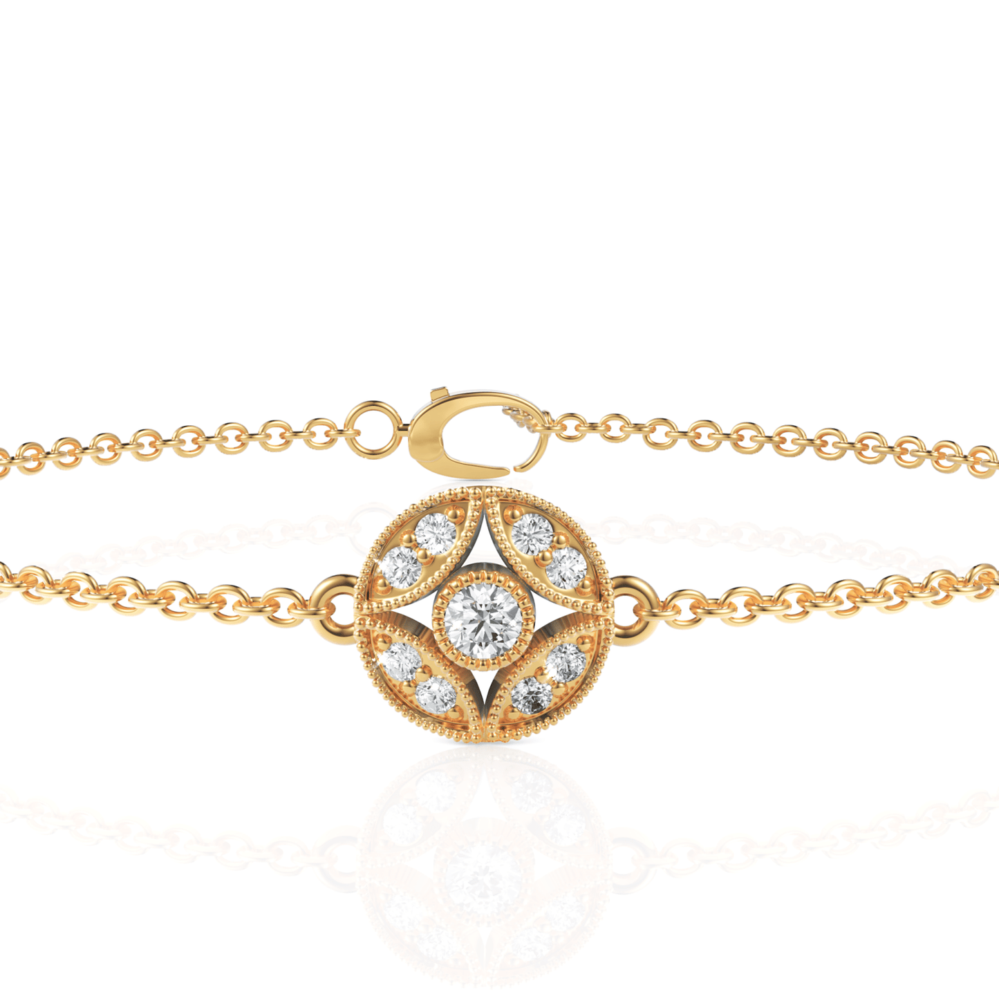 0.26CT Round Lab Diamond Medallion Bracelet