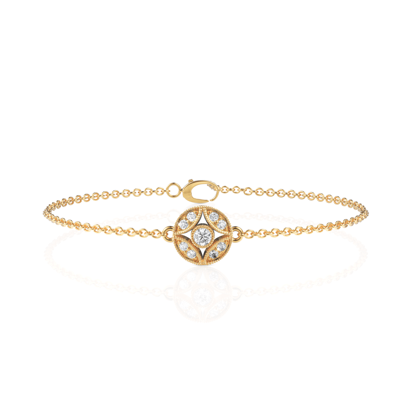 0.26CT Round Lab Diamond Medallion Bracelet