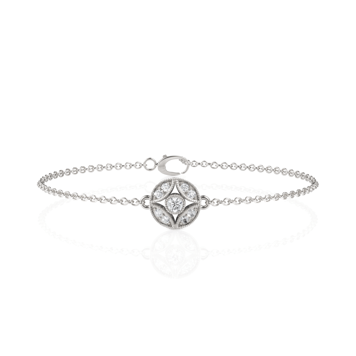 0.26CT Round Lab Diamond Medallion Bracelet