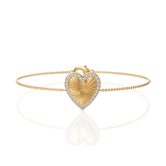 0.29CT Round Lab Diamond Heart Bracelet