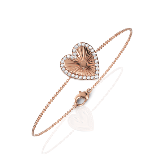 0.29CT Round Lab Diamond Heart Bracelet
