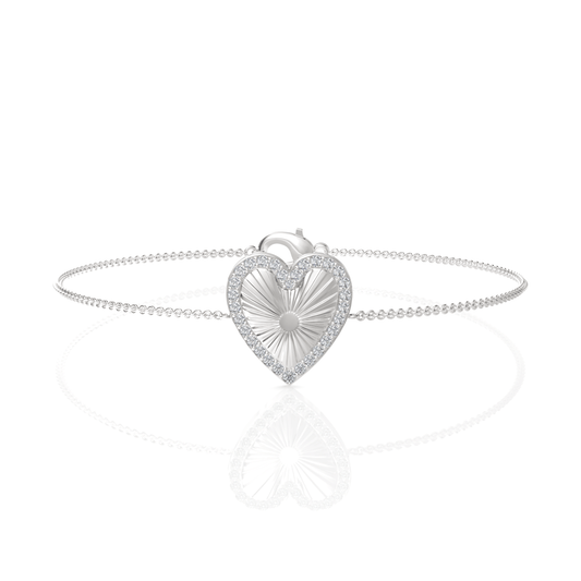 0.29CT Round Lab Diamond Heart Bracelet