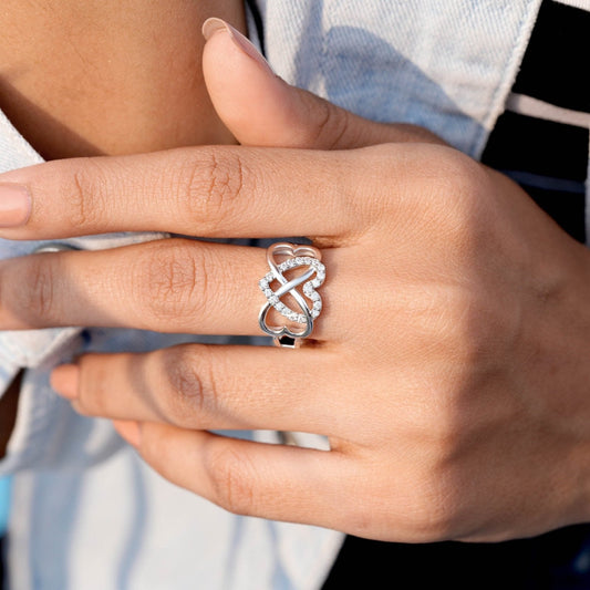 0.29CT Round Lab Diamond Heart Infinity Premium Fashion Ring