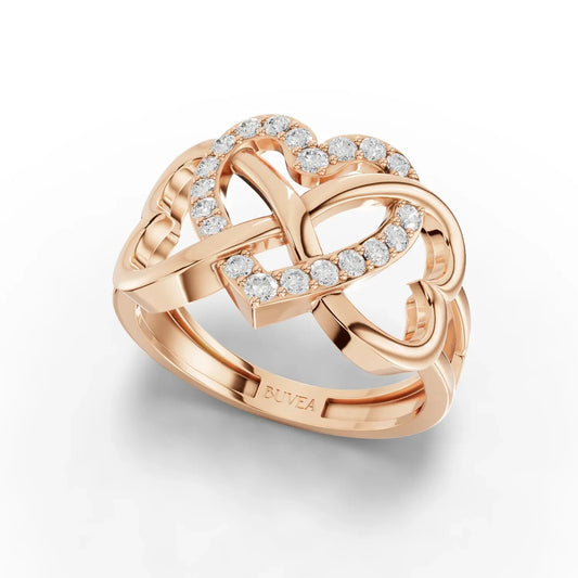 0.29CT Round Lab Diamond Heart Infinity Premium Fashion Ring