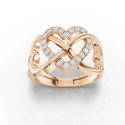 0.29CT Round Lab Diamond Heart Infinity Premium Fashion Ring
