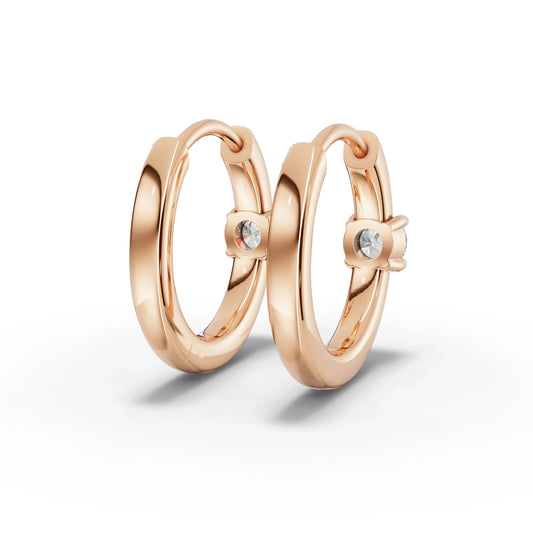 0.2CT Round Lab Diamond Huggie Earrings