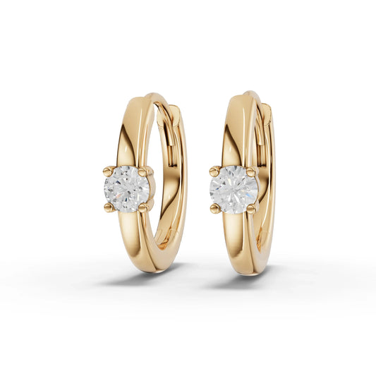 0.2CT Round Lab Diamond Huggie Earrings