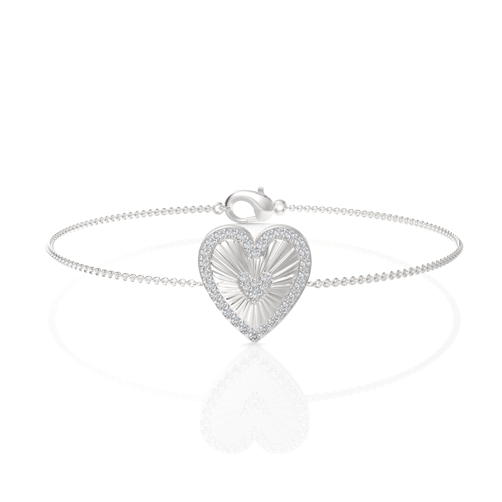 0.34CT Round Lab Diamond Heart Everyday Bracelet