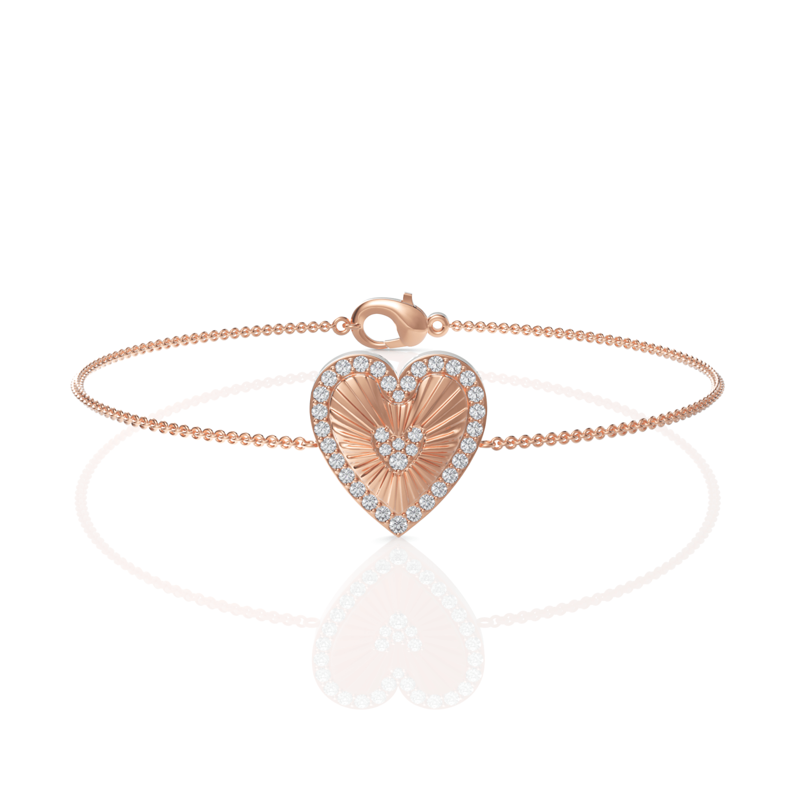 0.34CT Round Lab Diamond Heart Everyday Bracelet