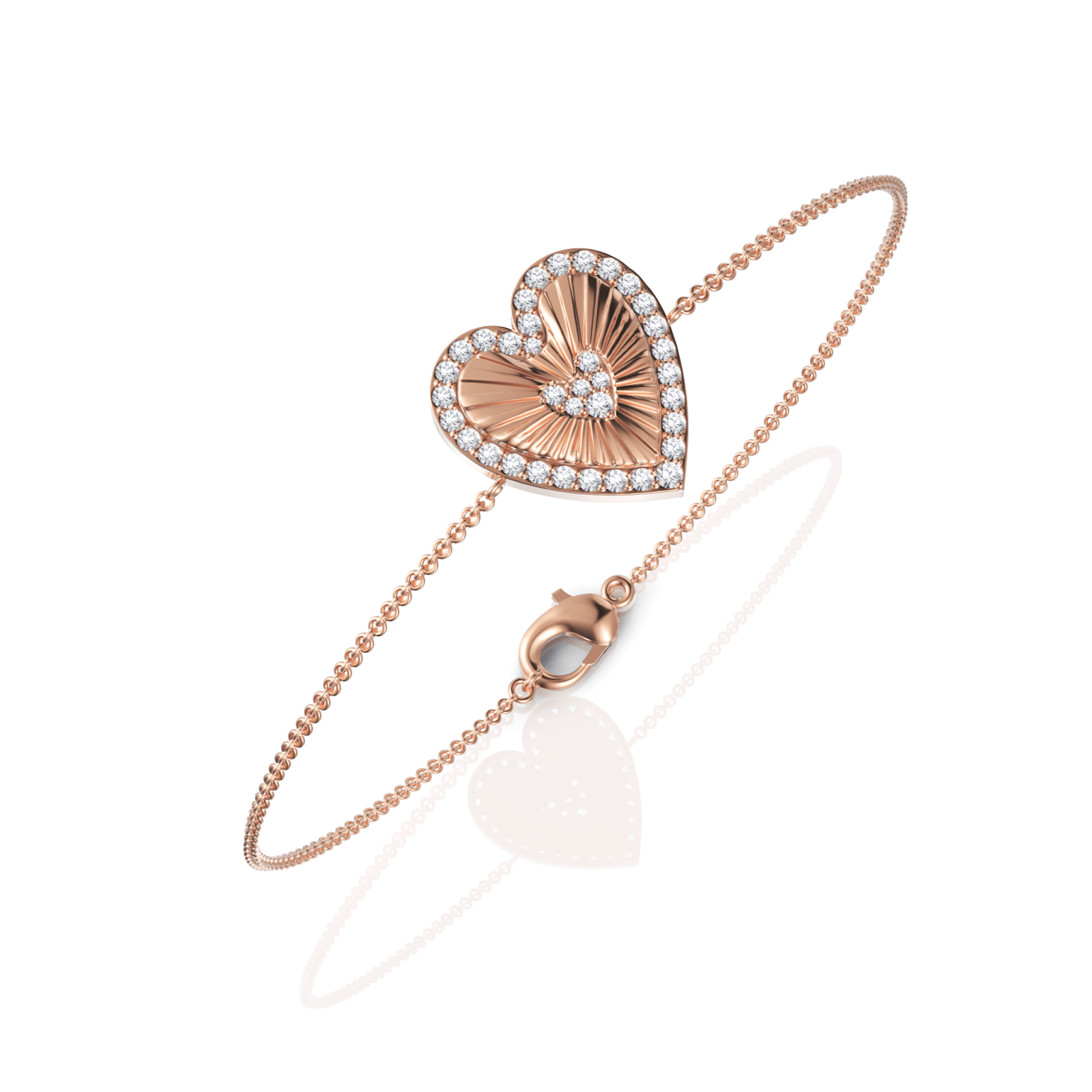0.34CT Round Lab Diamond Heart Everyday Bracelet