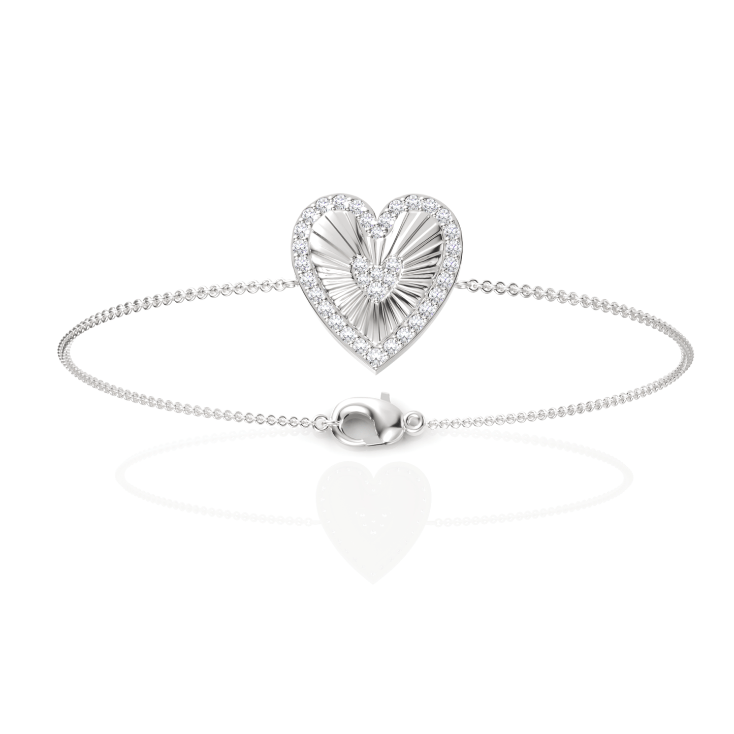 0.34CT Round Lab Diamond Heart Everyday Bracelet