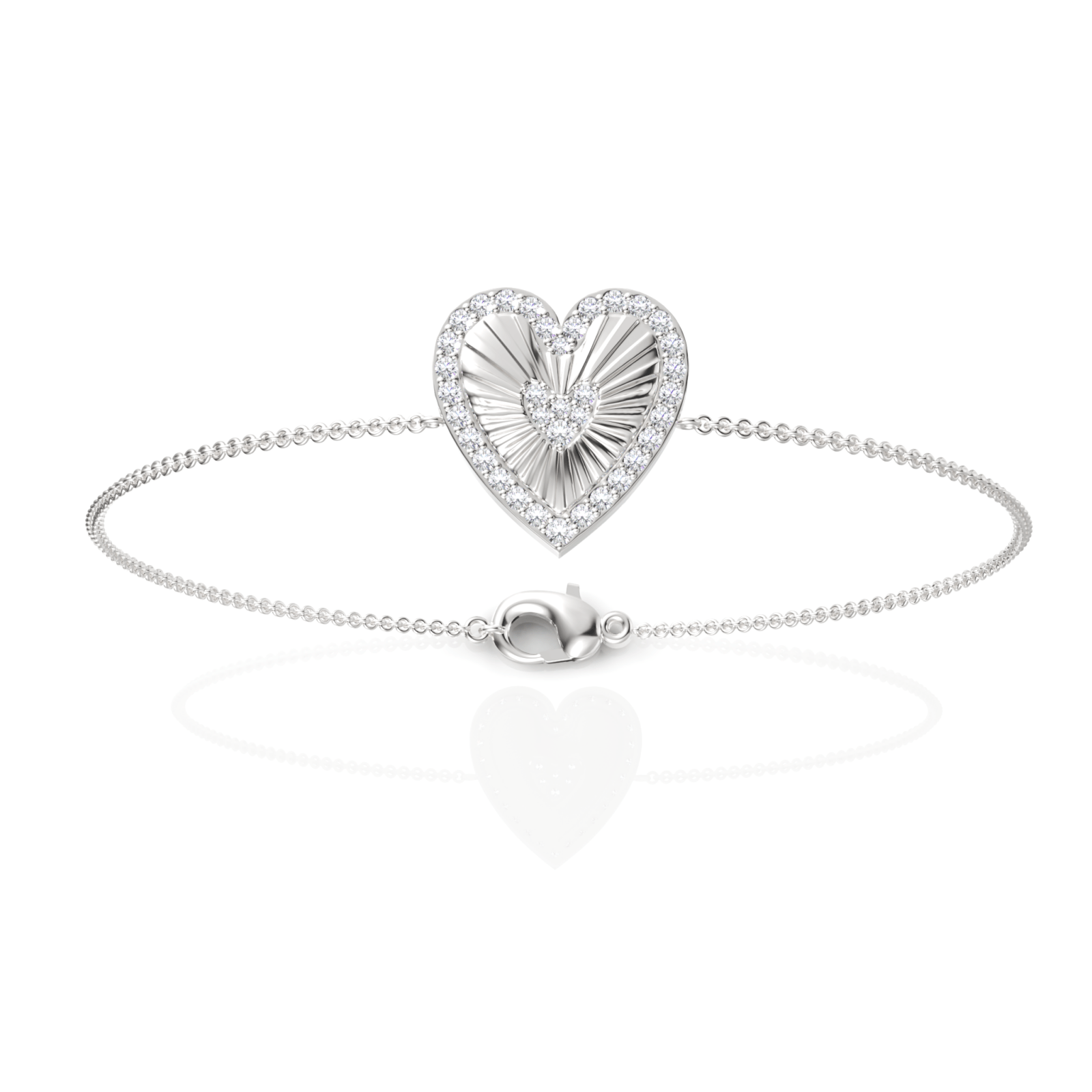 0.34CT Round Lab Diamond Heart Everyday Bracelet