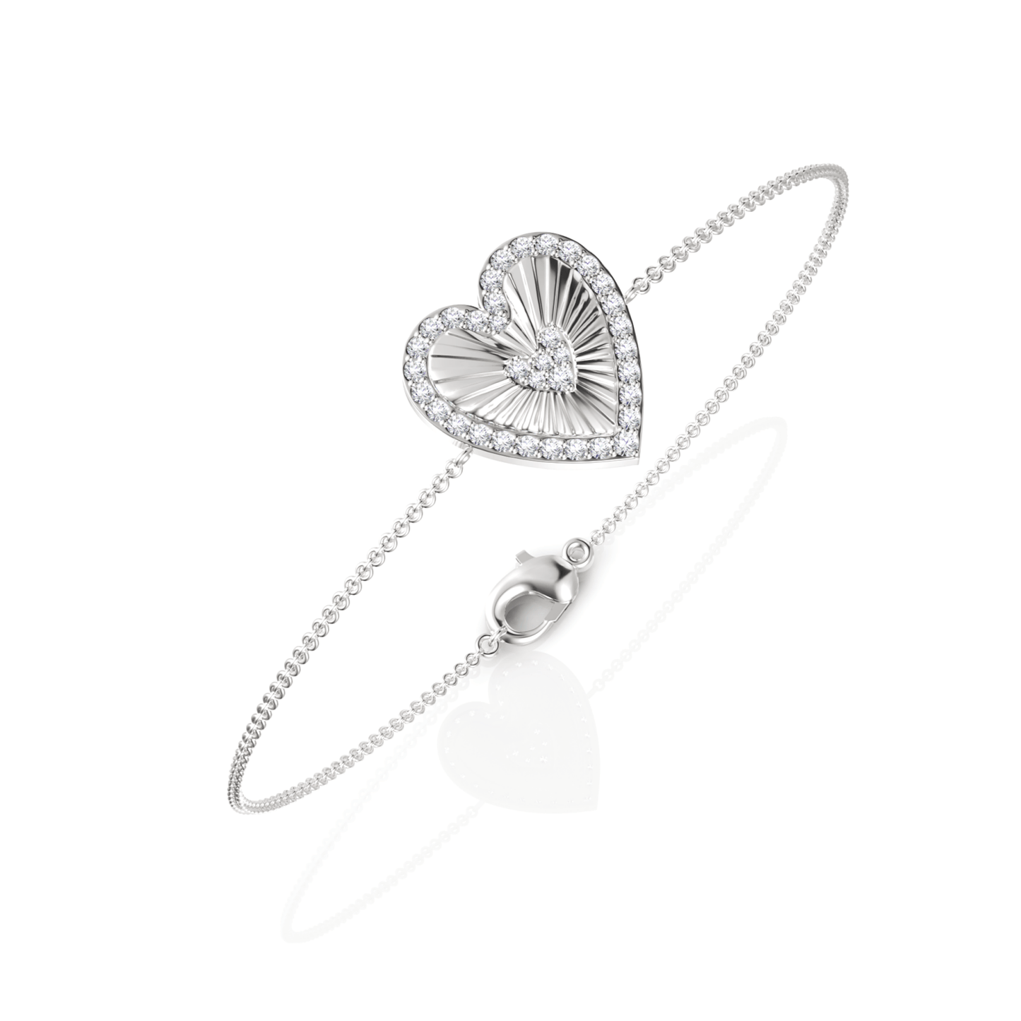 0.34CT Round Lab Diamond Heart Everyday Bracelet
