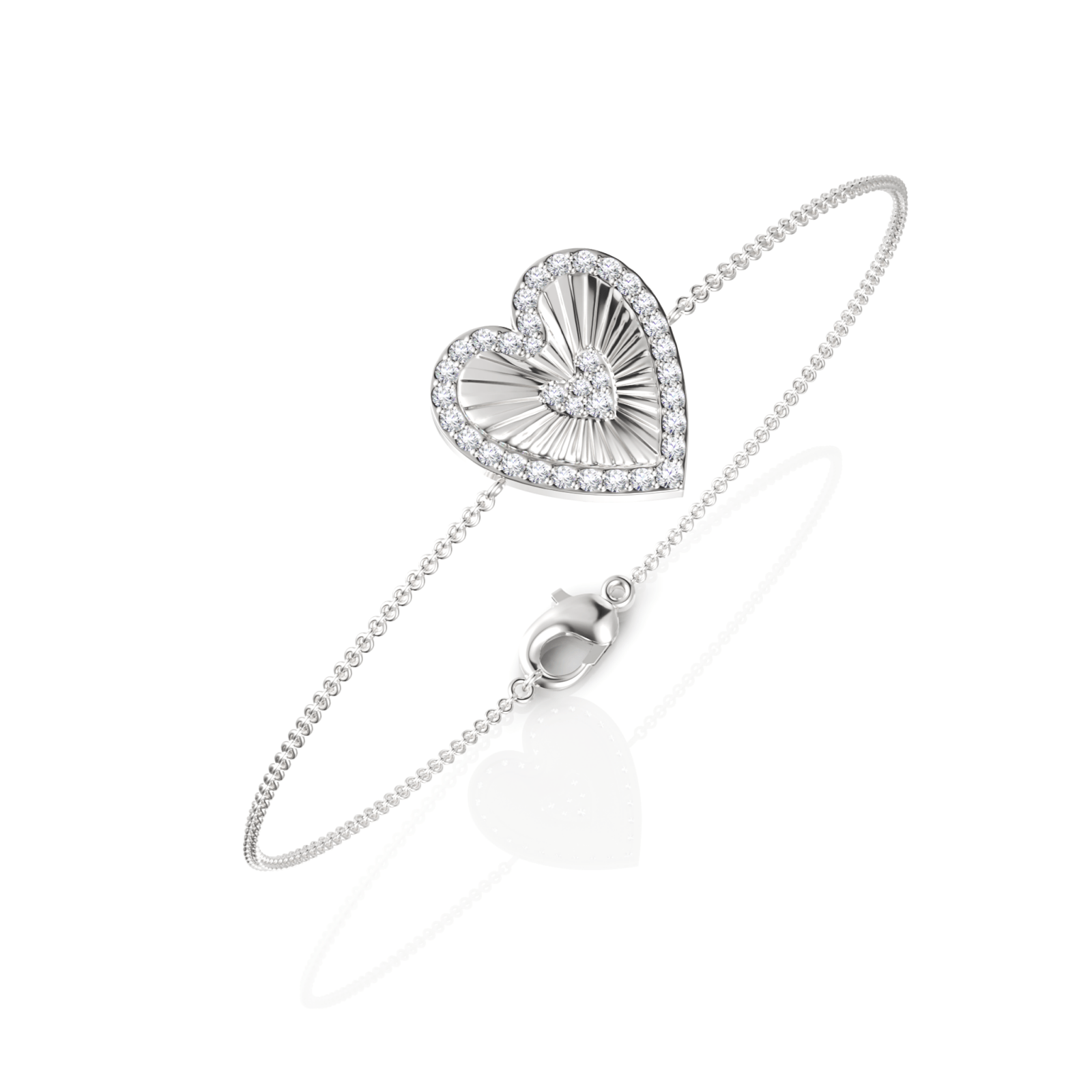 0.34CT Round Lab Diamond Heart Everyday Bracelet